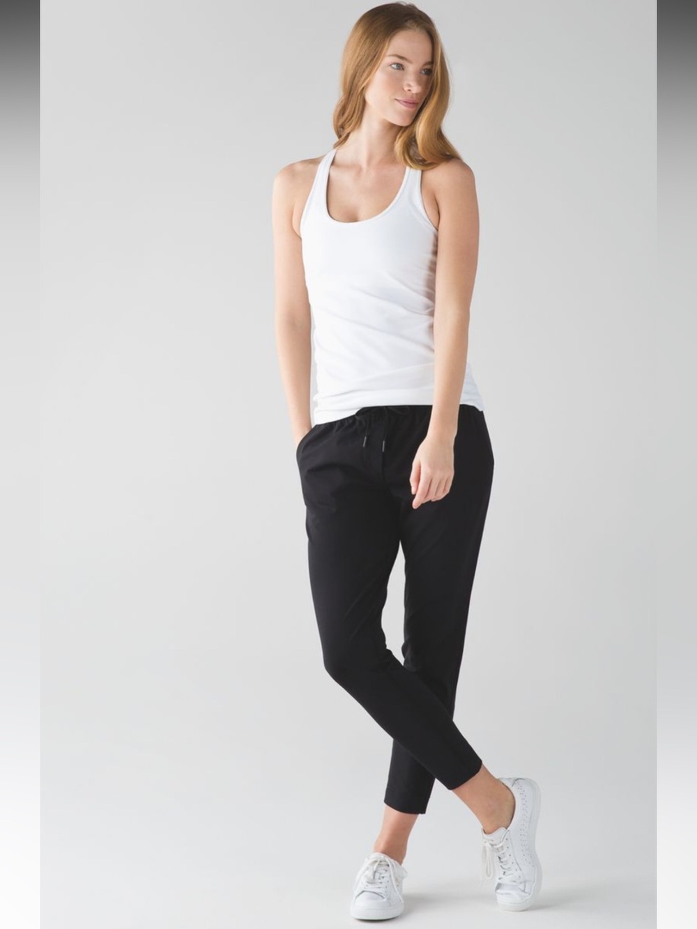 Lululemon Jet Crop Slim Pant Black Work Travel Jogger Athletic Size 6 W6G45S